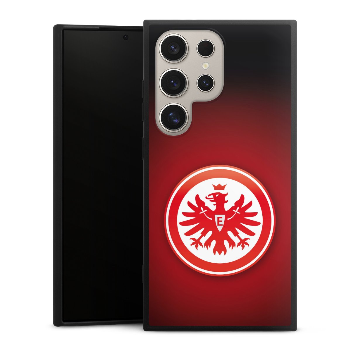 Galaxy S24 Ultra Handy Premium Silikon Hülle Handyhülle schwarz Case Eintracht Frankfurt Official Licensed Product Coat Of Arms Silikon Premium Case