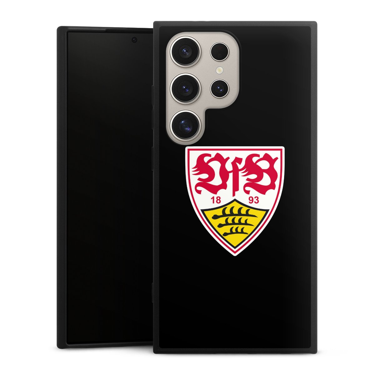 Galaxy S24 Ultra Handy Premium Silikon Hülle Handyhülle schwarz Case Vfb Stuttgart Official Licensed Product Coat Of Arms Silikon Premium Case