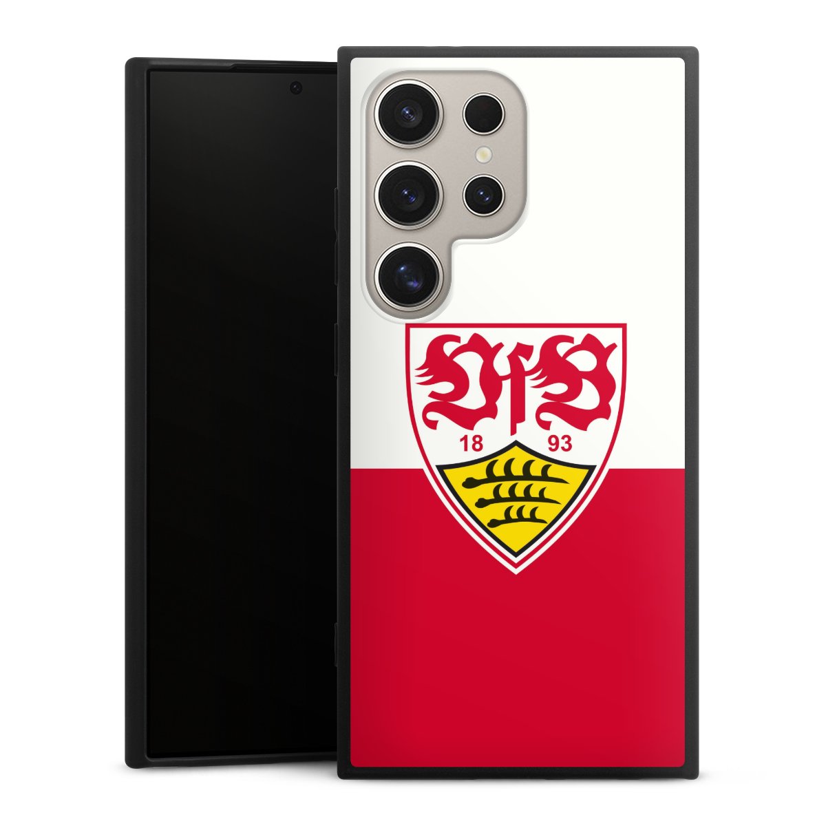 Galaxy S24 Ultra Handy Premium Silikon Hülle Handyhülle schwarz Case Official Licensed Product Logo Vfb Stuttgart Silikon Premium Case