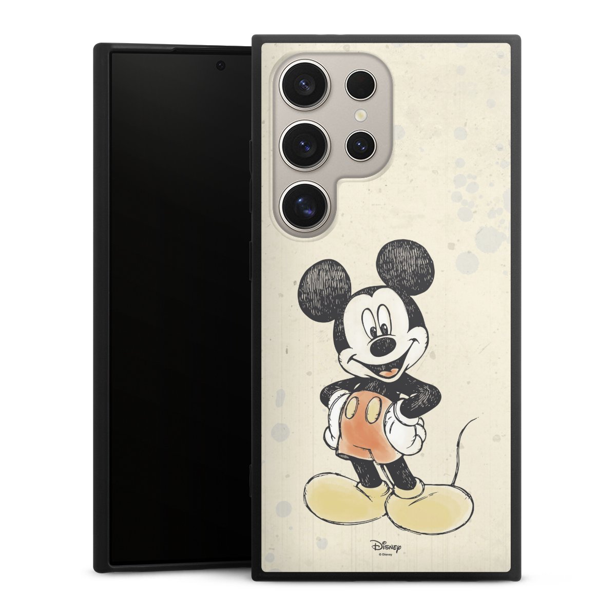 Galaxy S24 Ultra Handy Premium Silikon Hülle Handyhülle schwarz Case Water Colour Mickey & Minnie Mouse Official Licensed Product Silikon Premium Case