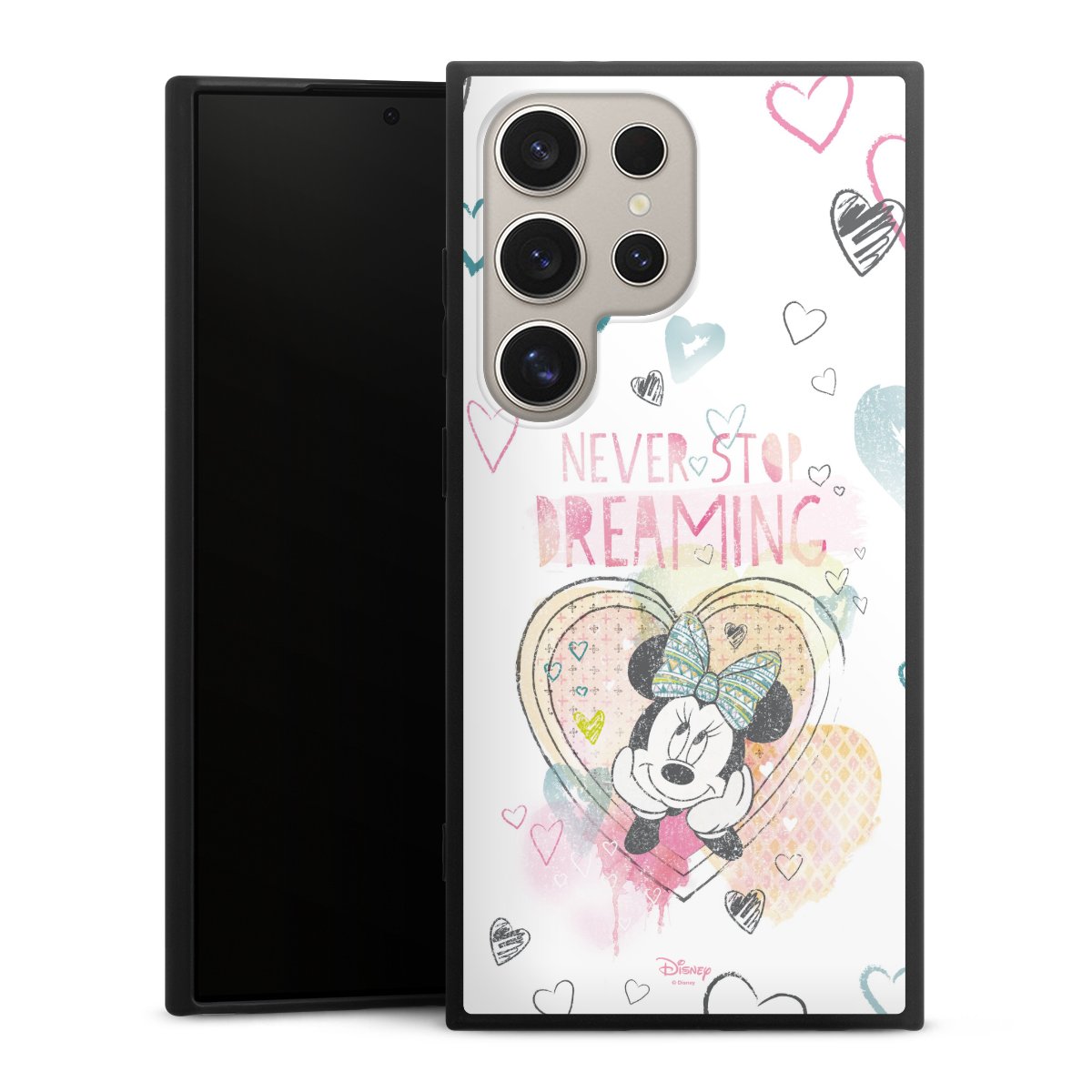 Galaxy S24 Ultra Handy Premium Silikon Hülle Handyhülle schwarz Case Disney Official Licensed Product Minnie Mouse Silikon Premium Case