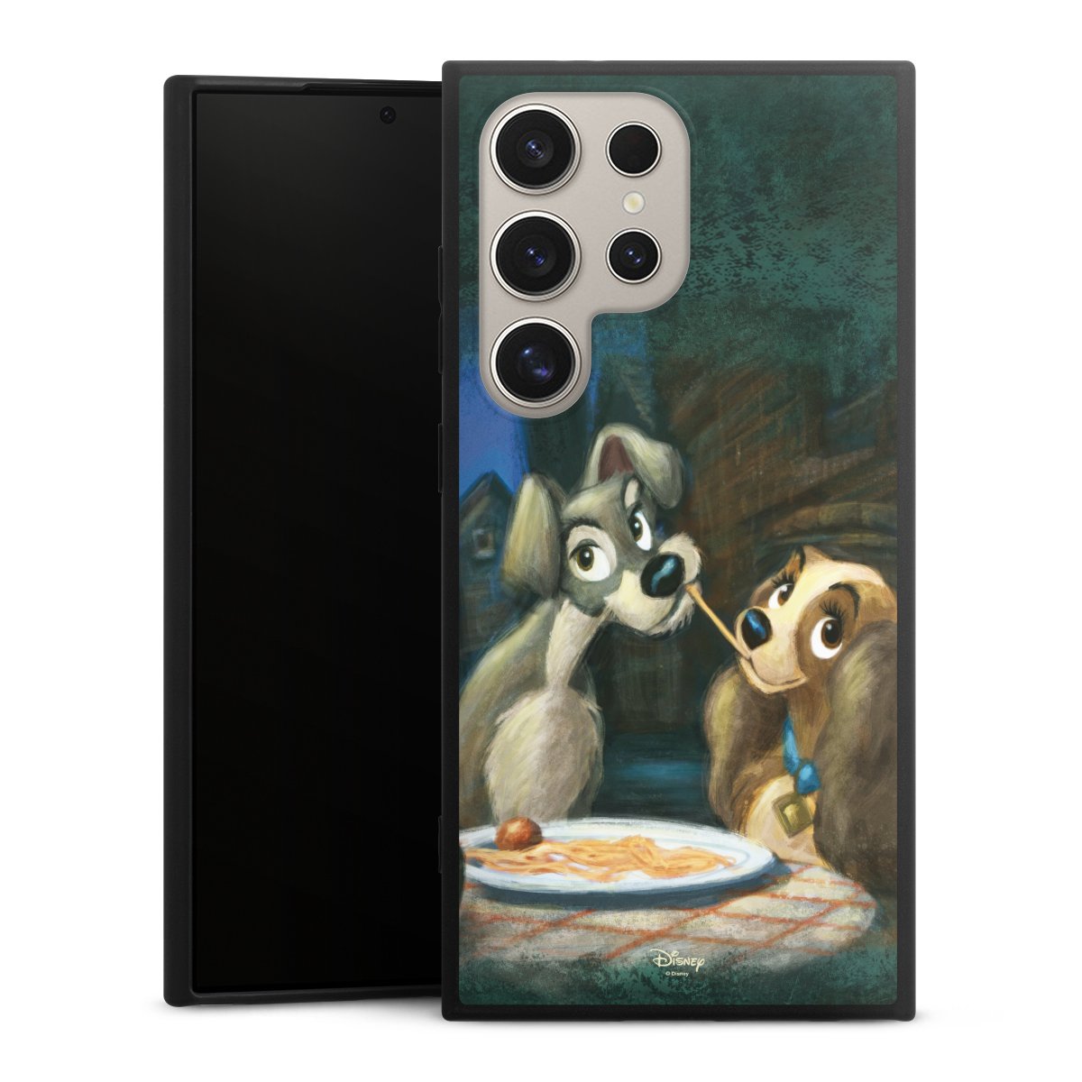 Galaxy S24 Ultra Handy Premium Silikon Hülle Handyhülle schwarz Case Lady And The Tramp Official Licensed Product Disney Silikon Premium Case