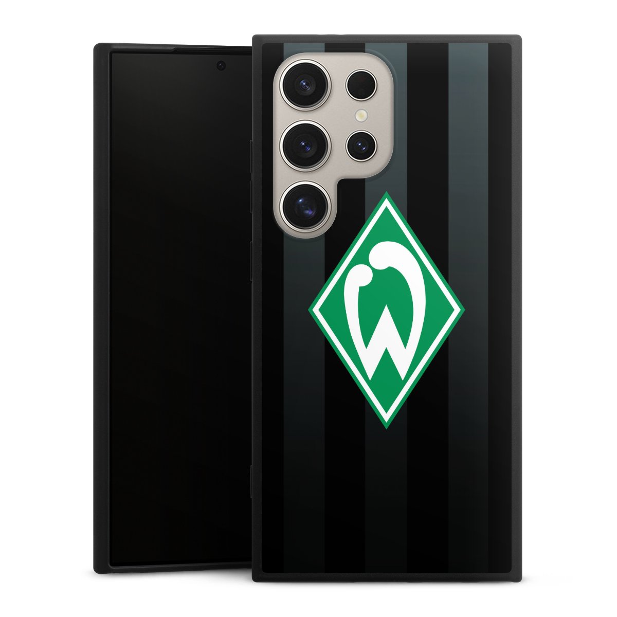 Galaxy S24 Ultra Handy Premium Silikon Hülle Handyhülle schwarz Case Stripes Sv Werder Bremen Official Licensed Product Silikon Premium Case