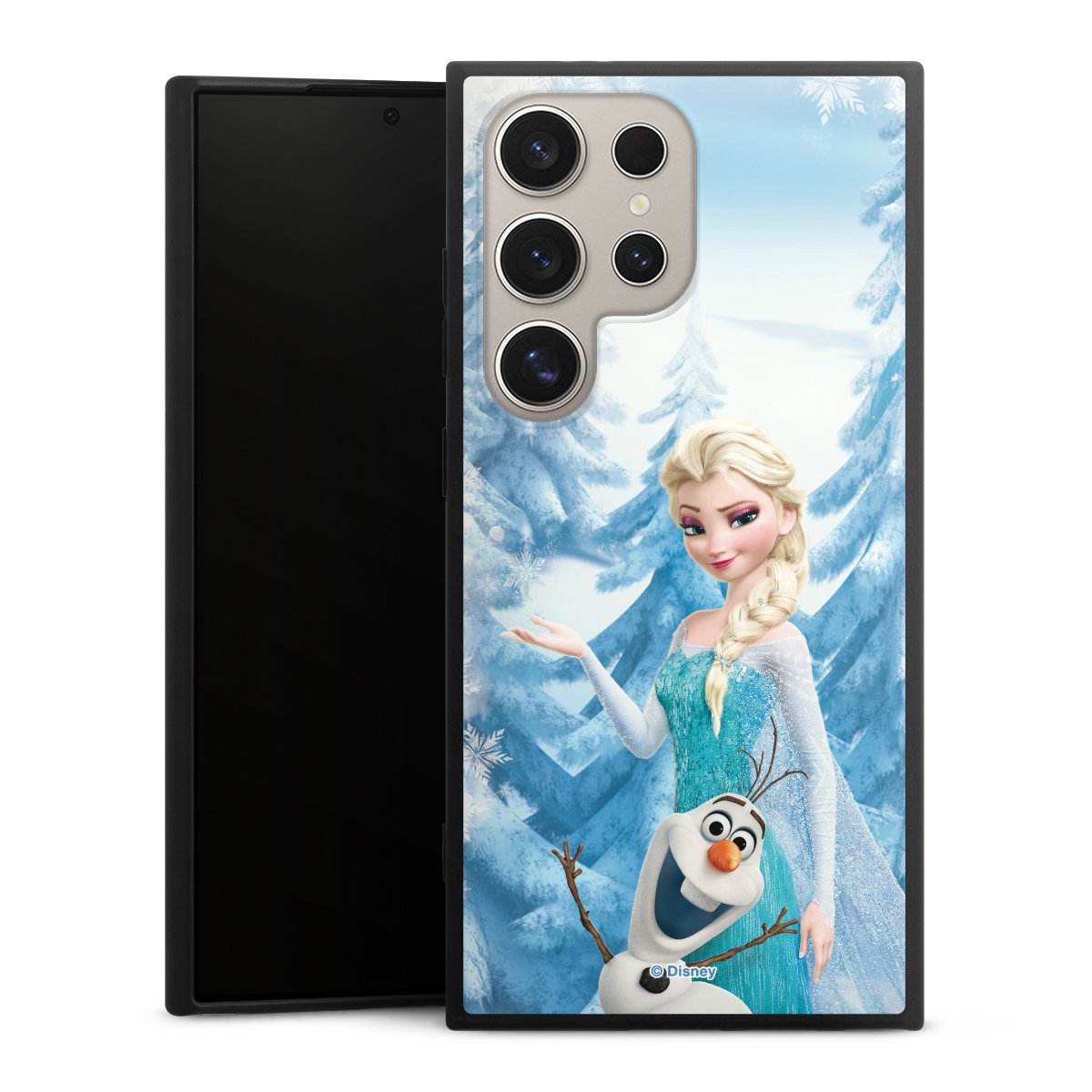 Galaxy S24 Ultra Handy Premium Silikon Hülle Handyhülle schwarz Case Official Licensed Product Frozen Elsa Disney Silikon Premium Case