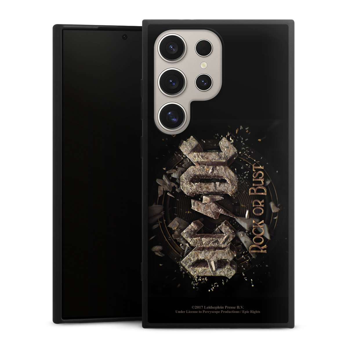 Galaxy S24 Ultra Handy Premium Silikon Hülle Handyhülle schwarz Case Acdc Official Licensed Product Rock Or Bust Silikon Premium Case