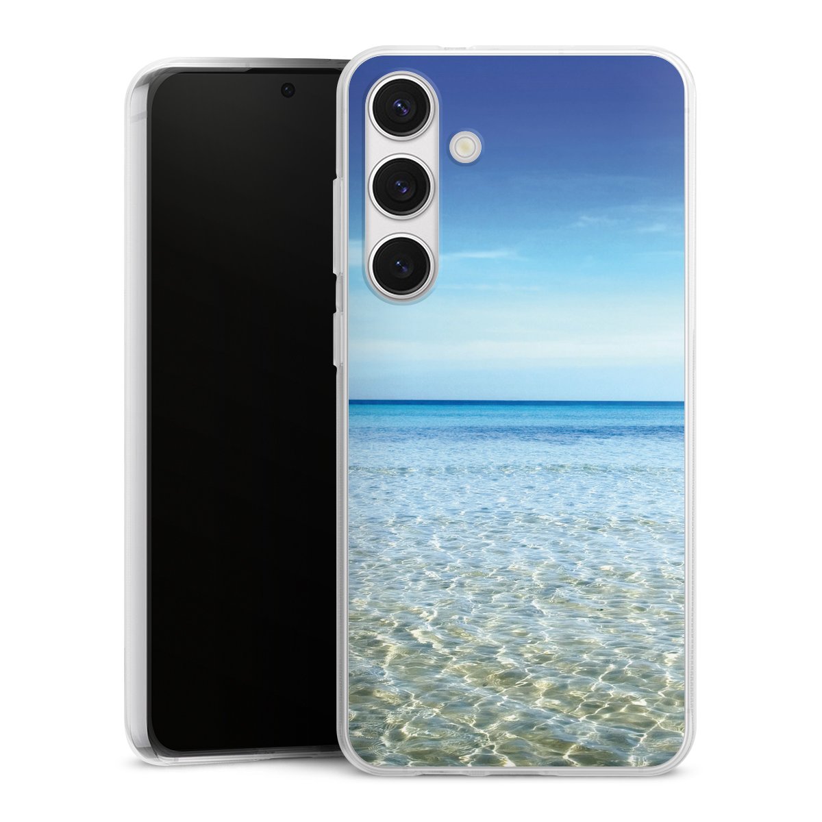 Galaxy S24+ Handy Silikon Hülle Case transparent Handyhülle Urlaub Sky Ocean Silikon Case