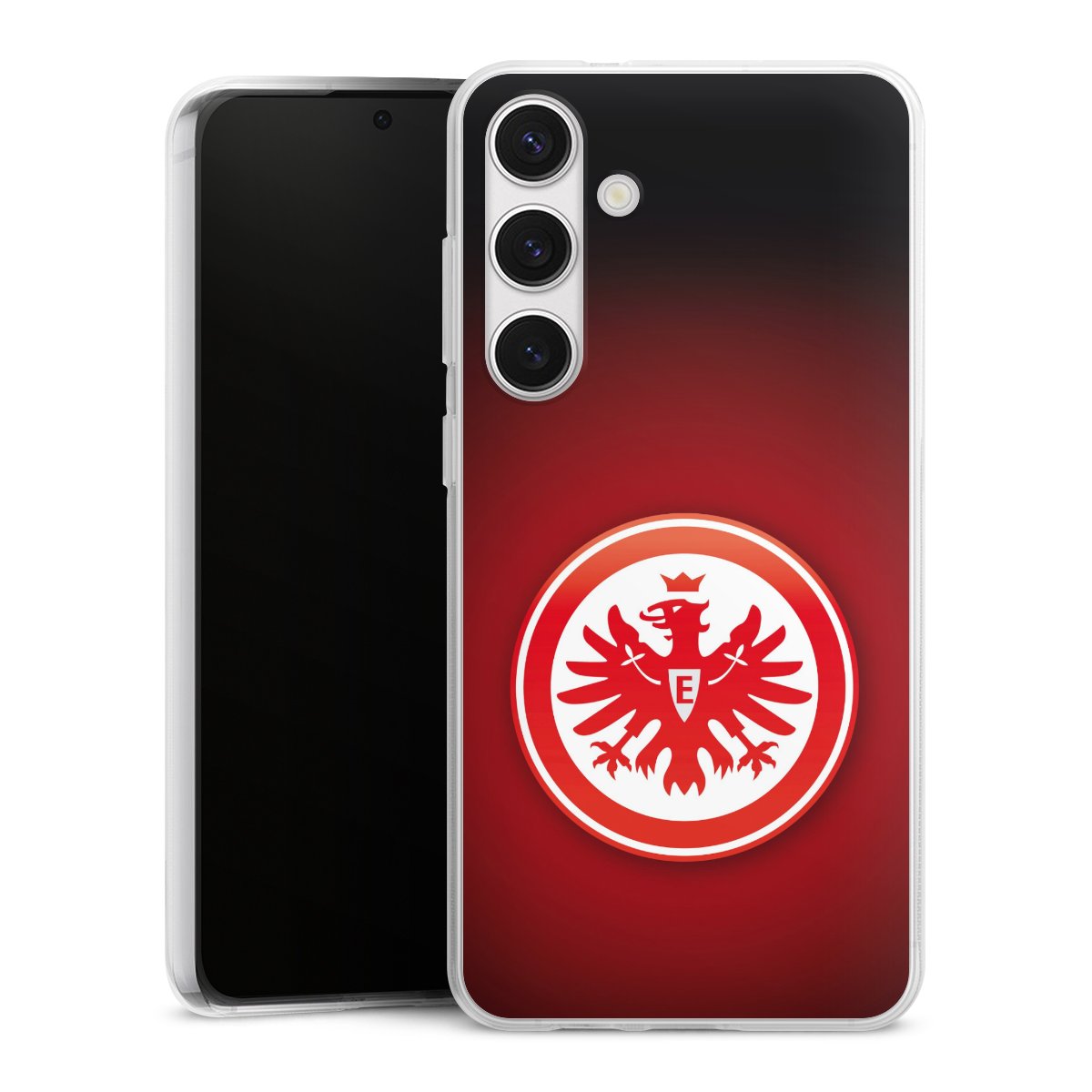 Galaxy S24+ Handy Silikon Hülle Case transparent Handyhülle Eintracht Frankfurt Official Licensed Product Coat Of Arms Silikon Case