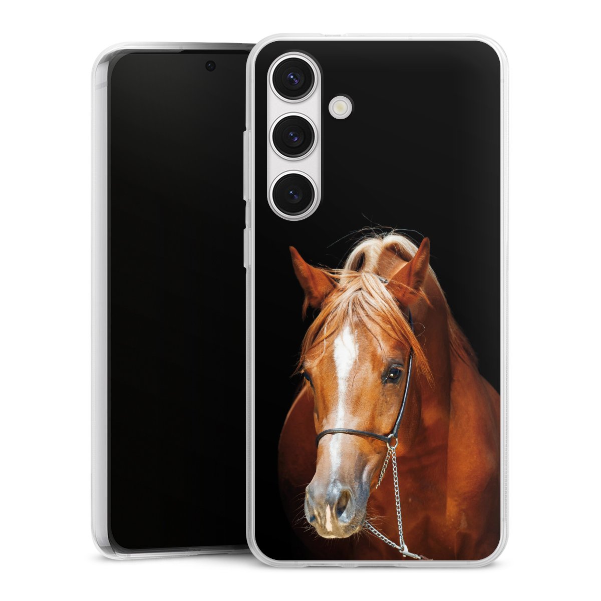 Galaxy S24+ Handy Silikon Hülle Case transparent Handyhülle Mare Horse Hobby Silikon Case