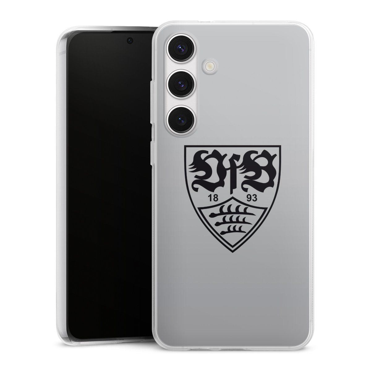 Galaxy S24+ Handy Silikon Hülle Case transparent Handyhülle Logo Vfb Stuttgart Official Licensed Product Silikon Case