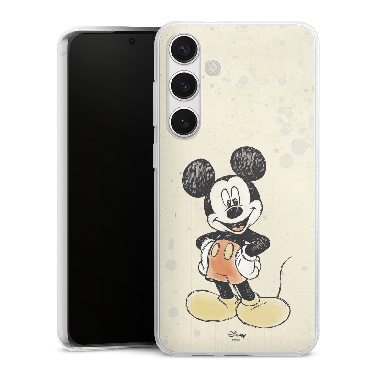 Galaxy S24+ Handy Silikon Hülle Case transparent Handyhülle Water Colour Mickey & Minnie Mouse Official Licensed Product Silikon Case