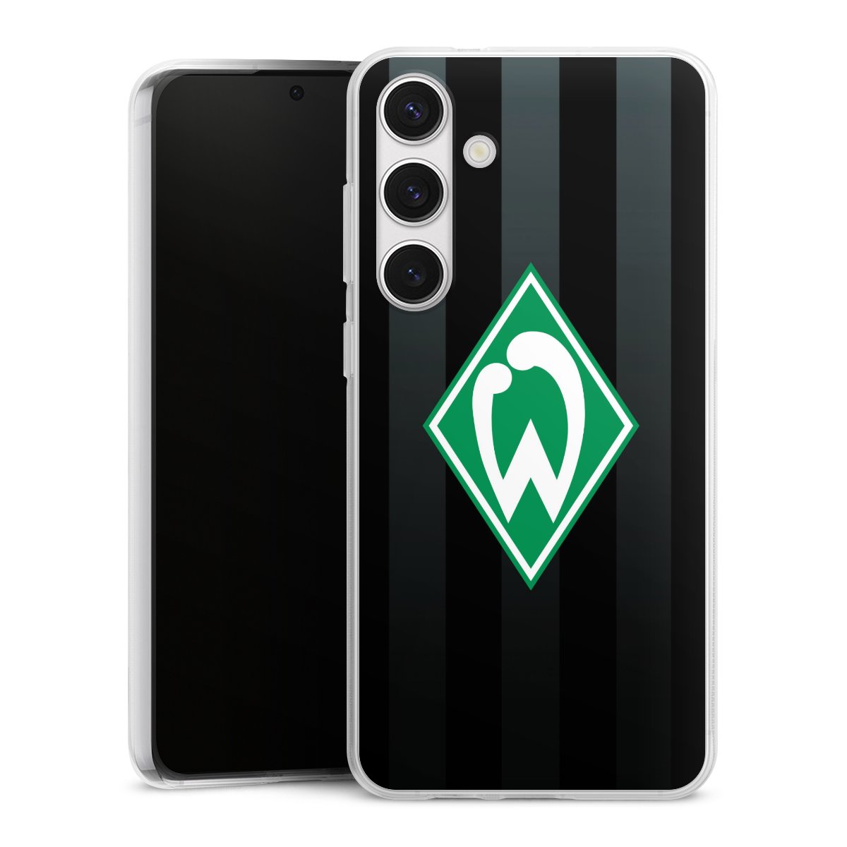 Galaxy S24+ Handy Silikon Hülle Case transparent Handyhülle Stripes Sv Werder Bremen Official Licensed Product Silikon Case