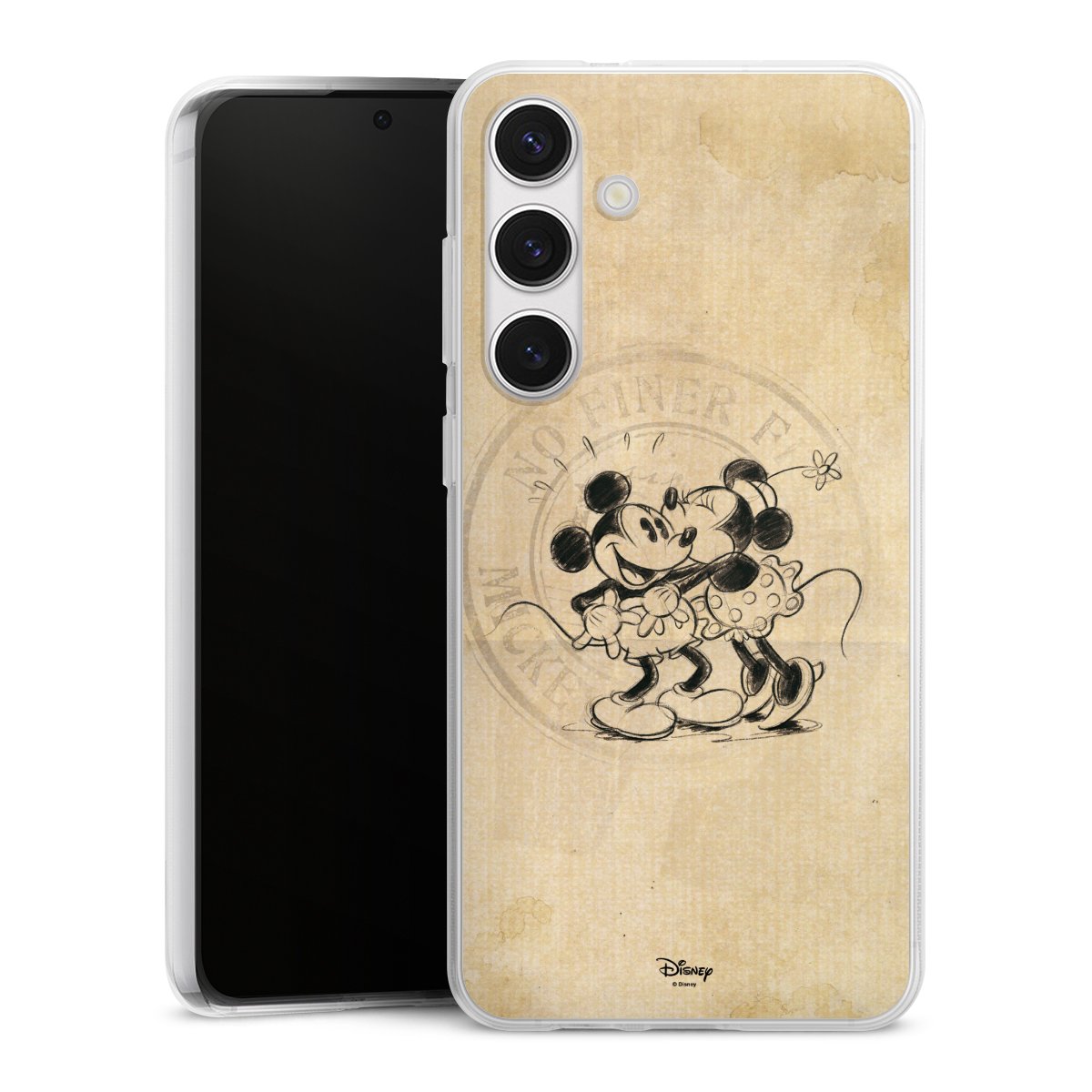 Galaxy S24+ Handy Silikon Hülle Case transparent Handyhülle Mickey Mouse Vintage Minnie Mouse Silikon Case