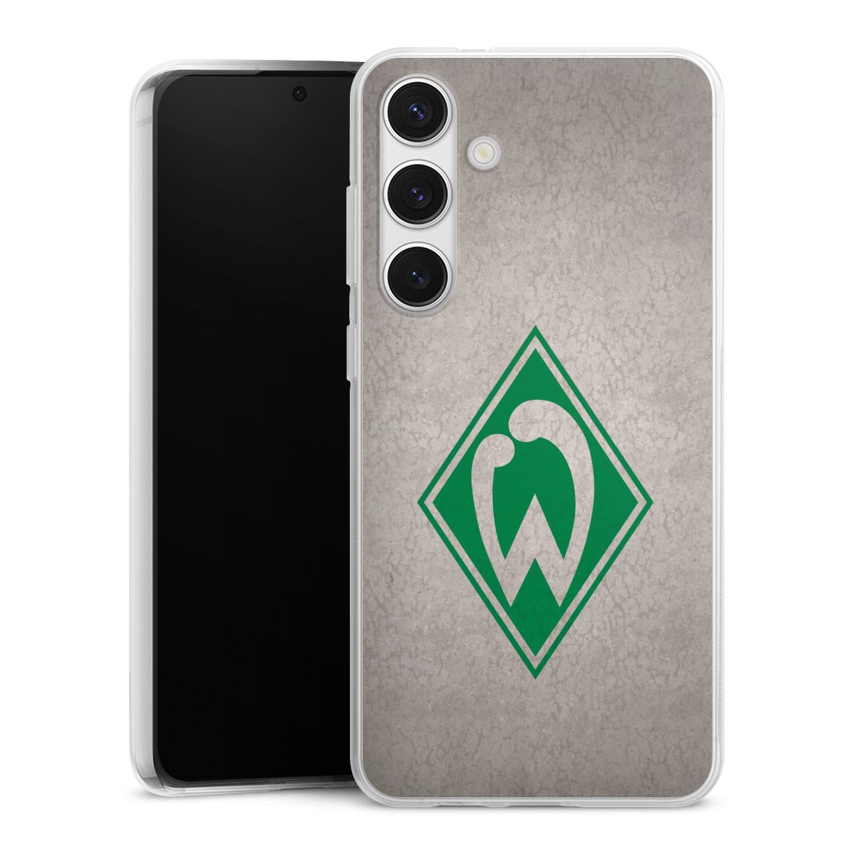 Galaxy S24+ Handy Silikon Hülle Case transparent Handyhülle Sv Werder Bremen Concrete Official Licensed Product Silikon Case