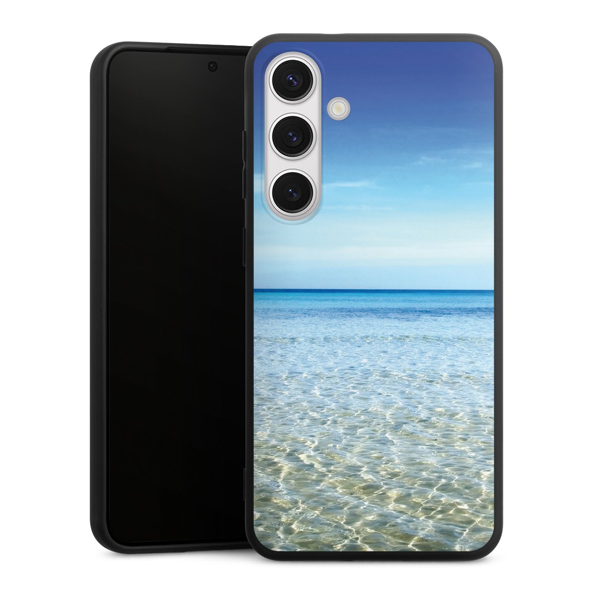 Galaxy S24+ Handy Premium Silikon Hülle Handyhülle schwarz Case Urlaub Sky Ocean Silikon Premium Case