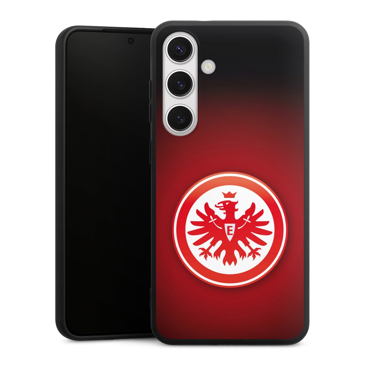 Galaxy S24+ Handy Premium Silikon Hülle Handyhülle schwarz Case Eintracht Frankfurt Official Licensed Product Coat Of Arms Silikon Premium Case