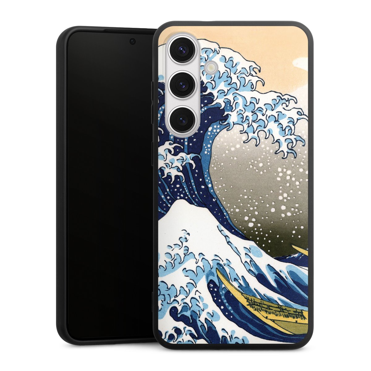 Galaxy S24+ Handy Premium Silikon Hülle Handyhülle schwarz Case Kunst Katsushika Hokusai Die Große Welle Vor Kanagawa Silikon Premium Case