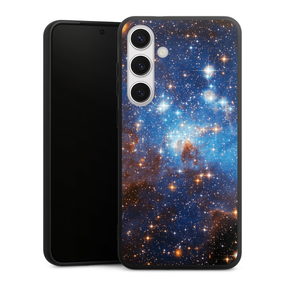 Galaxy S24+ Handy Premium Silikon Hülle Handyhülle schwarz Case Star Weltall Galaxy Silikon Premium Case