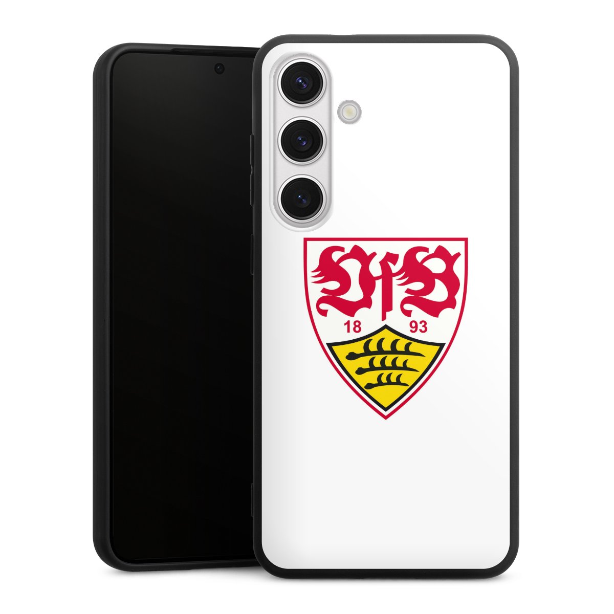 Galaxy S24+ Handy Premium Silikon Hülle Handyhülle schwarz Case Logo Official Licensed Product Vfb Stuttgart Silikon Premium Case