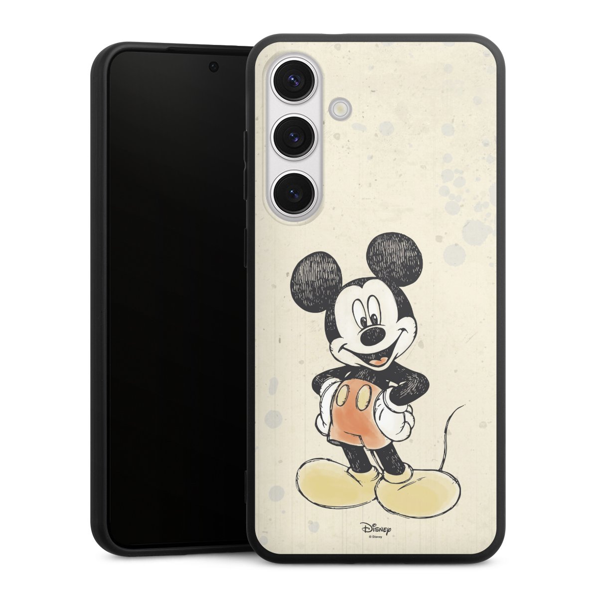 Galaxy S24+ Handy Premium Silikon Hülle Handyhülle schwarz Case Water Colour Mickey & Minnie Mouse Official Licensed Product Silikon Premium Case