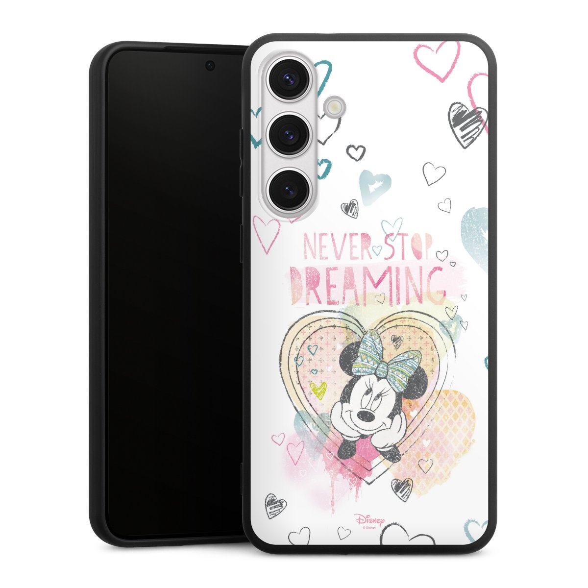 Galaxy S24+ Handy Premium Silikon Hülle Handyhülle schwarz Case Disney Official Licensed Product Minnie Mouse Silikon Premium Case