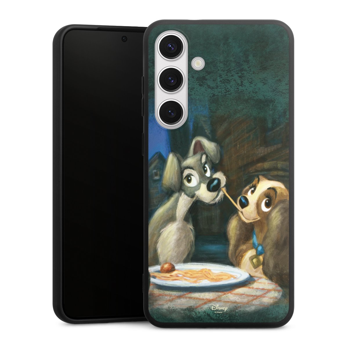 Galaxy S24+ Handy Premium Silikon Hülle Handyhülle schwarz Case Lady And The Tramp Official Licensed Product Disney Silikon Premium Case