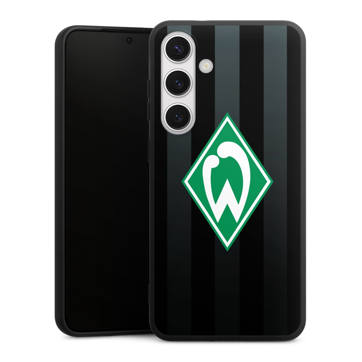 Galaxy S24+ Handy Premium Silikon Hülle Handyhülle schwarz Case Stripes Sv Werder Bremen Official Licensed Product Silikon Premium Case