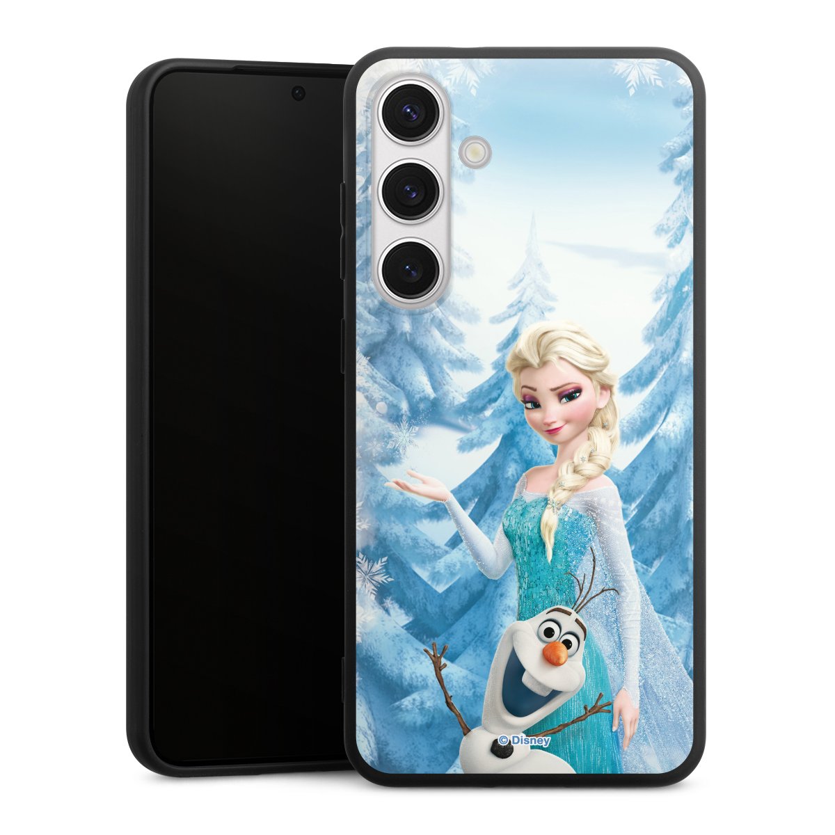 Galaxy S24+ Handy Premium Silikon Hülle Handyhülle schwarz Case Official Licensed Product Frozen Elsa Disney Silikon Premium Case