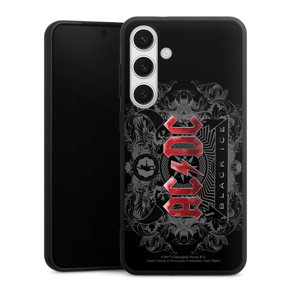 Galaxy S24+ Handy Premium Silikon Hülle Handyhülle schwarz Case Merchandise Black Ice Acdc Silikon Premium Case