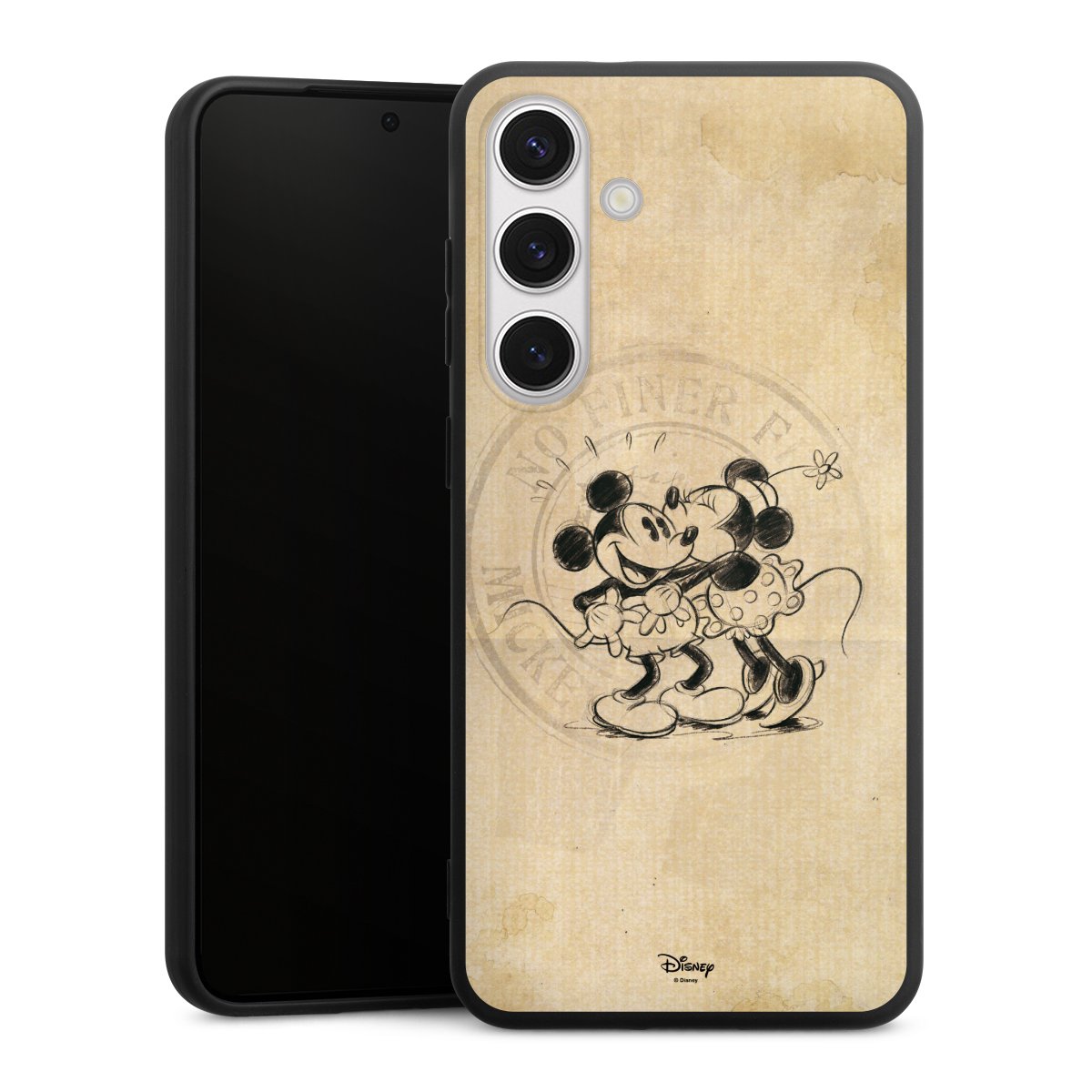 Galaxy S24+ Handy Premium Silikon Hülle Handyhülle schwarz Case Mickey Mouse Vintage Minnie Mouse Silikon Premium Case