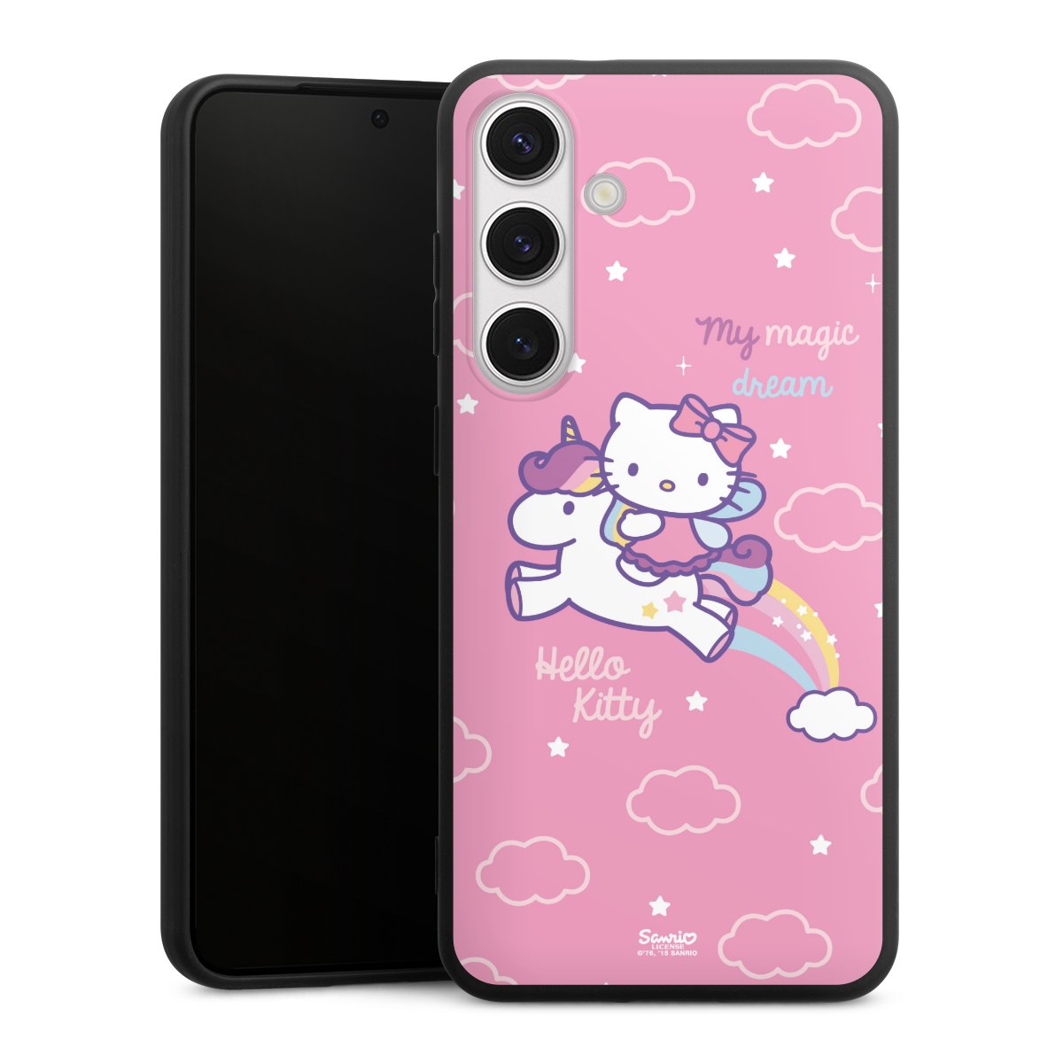 Galaxy S24+ Handy Premium Silikon Hülle Handyhülle schwarz Case Einhorn Official Licensed Product Hello Kitty Silikon Premium Case