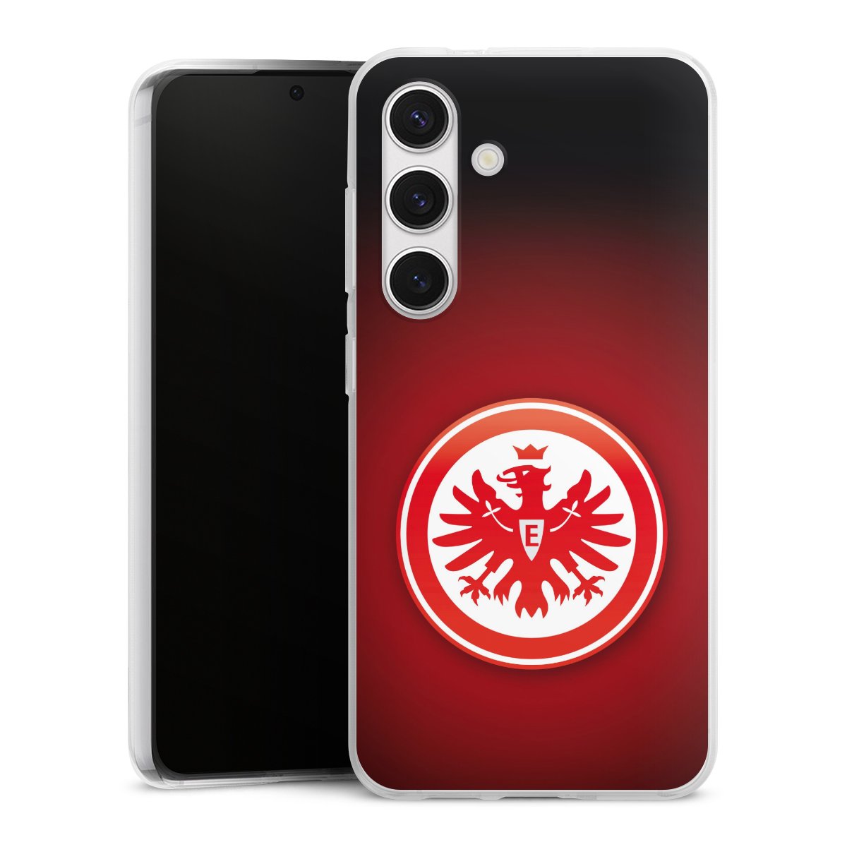 Galaxy S24 Handy Silikon Hülle Case transparent Handyhülle Eintracht Frankfurt Official Licensed Product Coat Of Arms Silikon Case