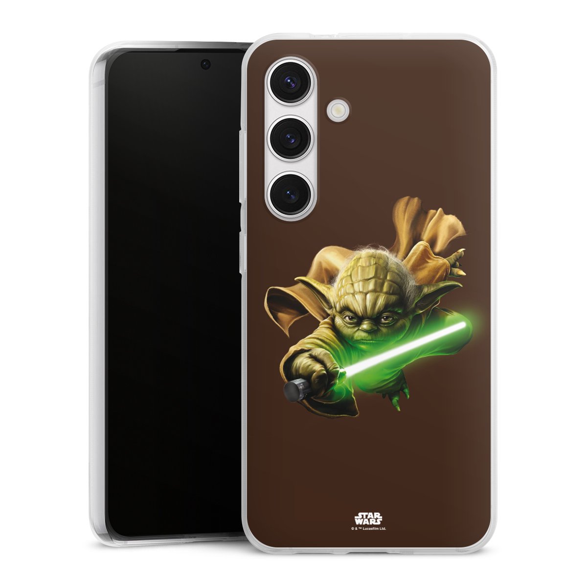 Galaxy S24 Handy Silikon Hülle Case transparent Handyhülle Yoda Merchandise Star Wars Silikon Case