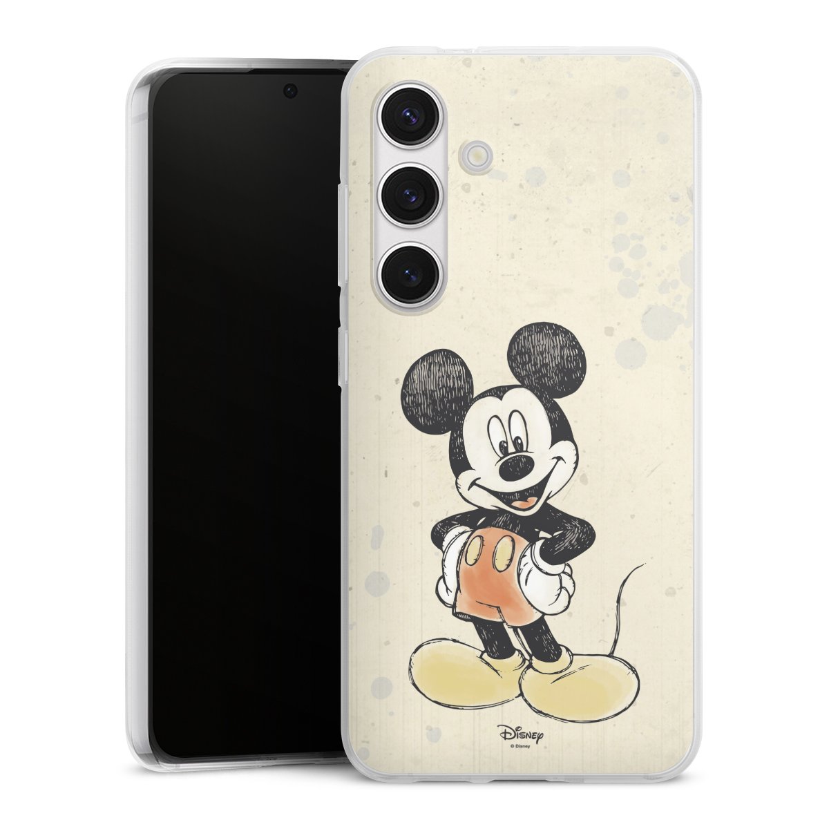 Galaxy S24 Handy Silikon Hülle Case transparent Handyhülle Water Colour Mickey & Minnie Mouse Official Licensed Product Silikon Case