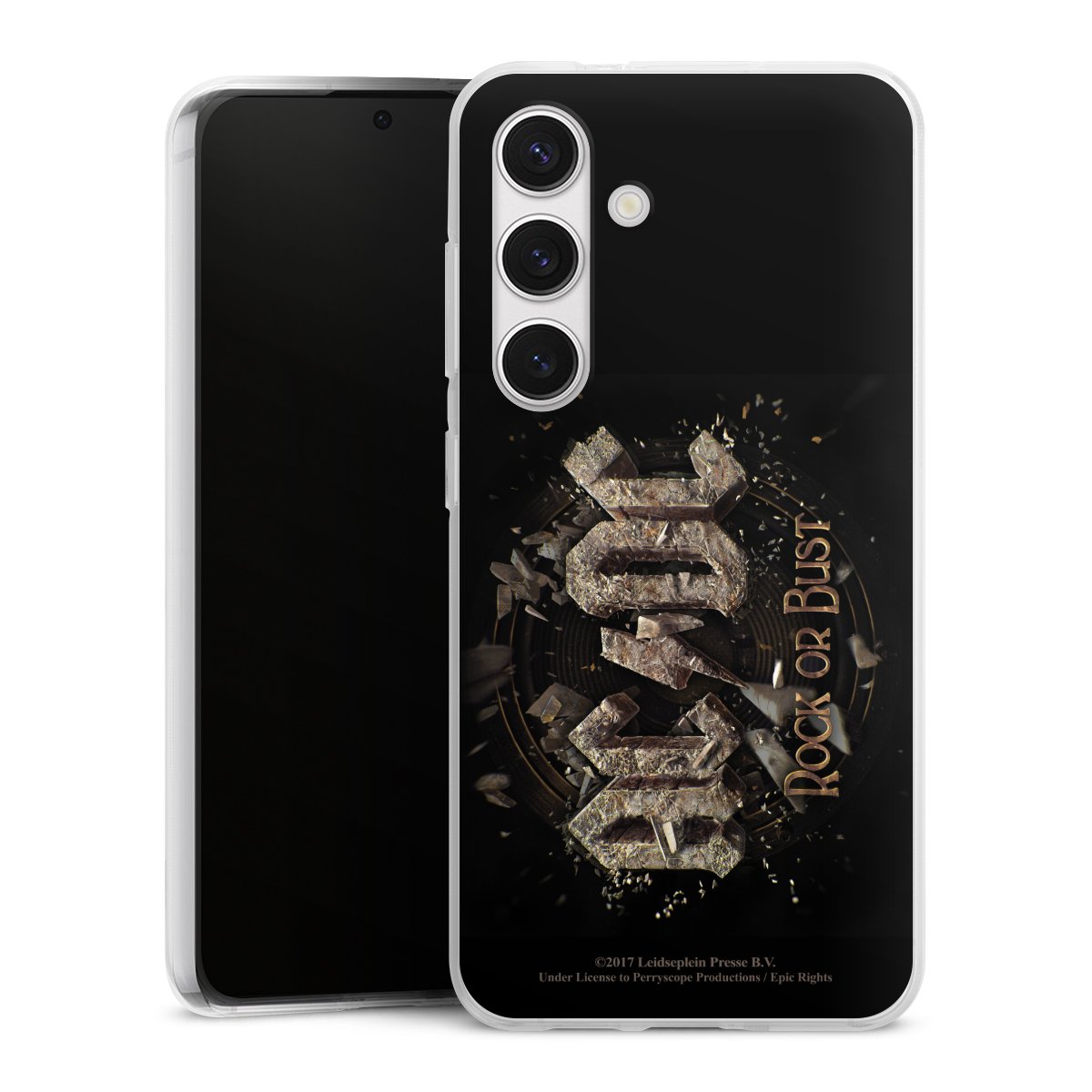 Galaxy S24 Handy Silikon Hülle Case transparent Handyhülle Acdc Official Licensed Product Rock Or Bust Silikon Case