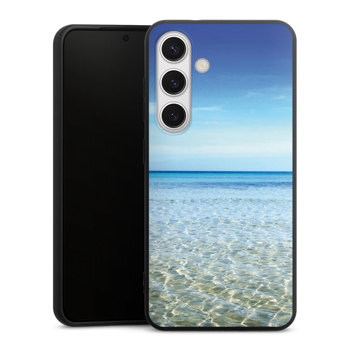 Galaxy S24 Handy Premium Silikon Hülle Handyhülle schwarz Case Urlaub Sky Ocean Silikon Premium Case