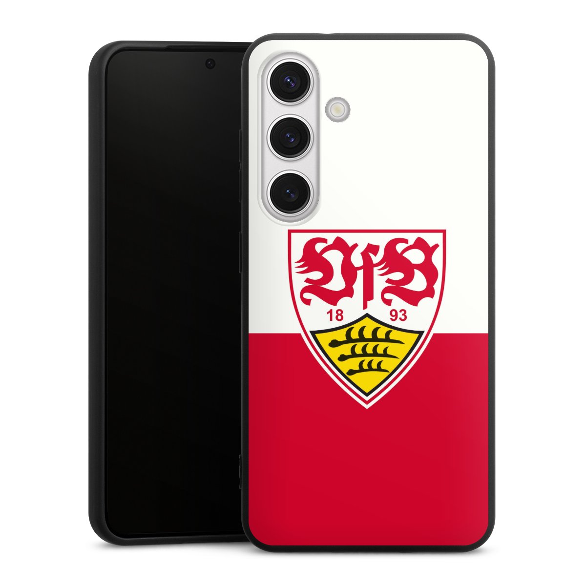 Galaxy S24 Handy Premium Silikon Hülle Handyhülle schwarz Case Official Licensed Product Logo Vfb Stuttgart Silikon Premium Case