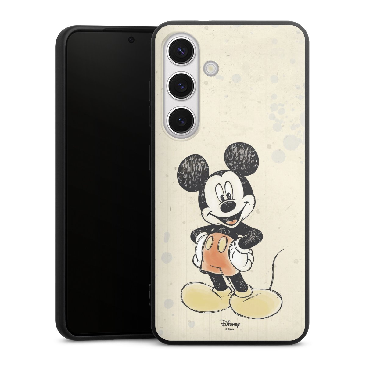 Galaxy S24 Handy Premium Silikon Hülle Handyhülle schwarz Case Water Colour Mickey & Minnie Mouse Official Licensed Product Silikon Premium Case