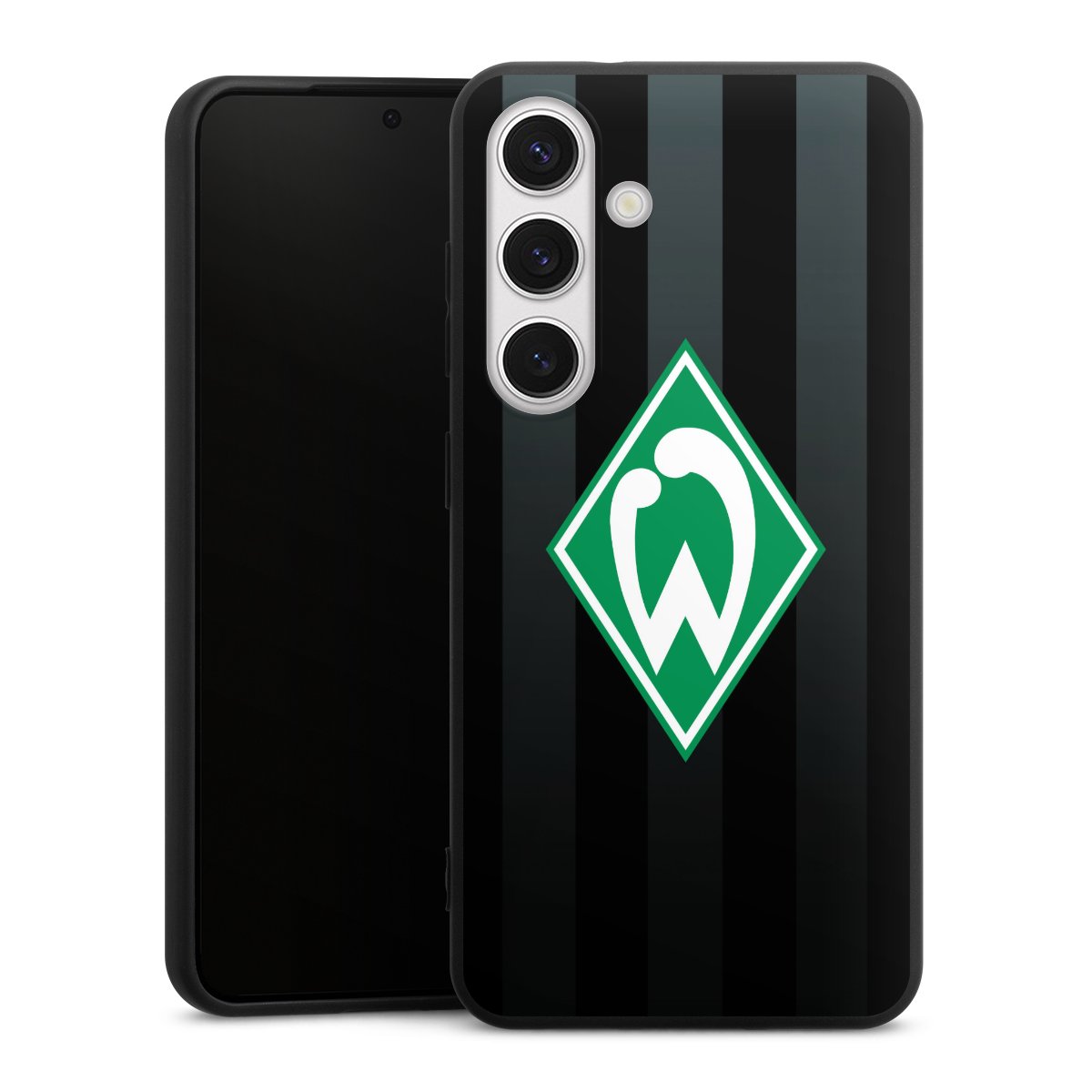 Galaxy S24 Handy Premium Silikon Hülle Handyhülle schwarz Case Stripes Sv Werder Bremen Official Licensed Product Silikon Premium Case