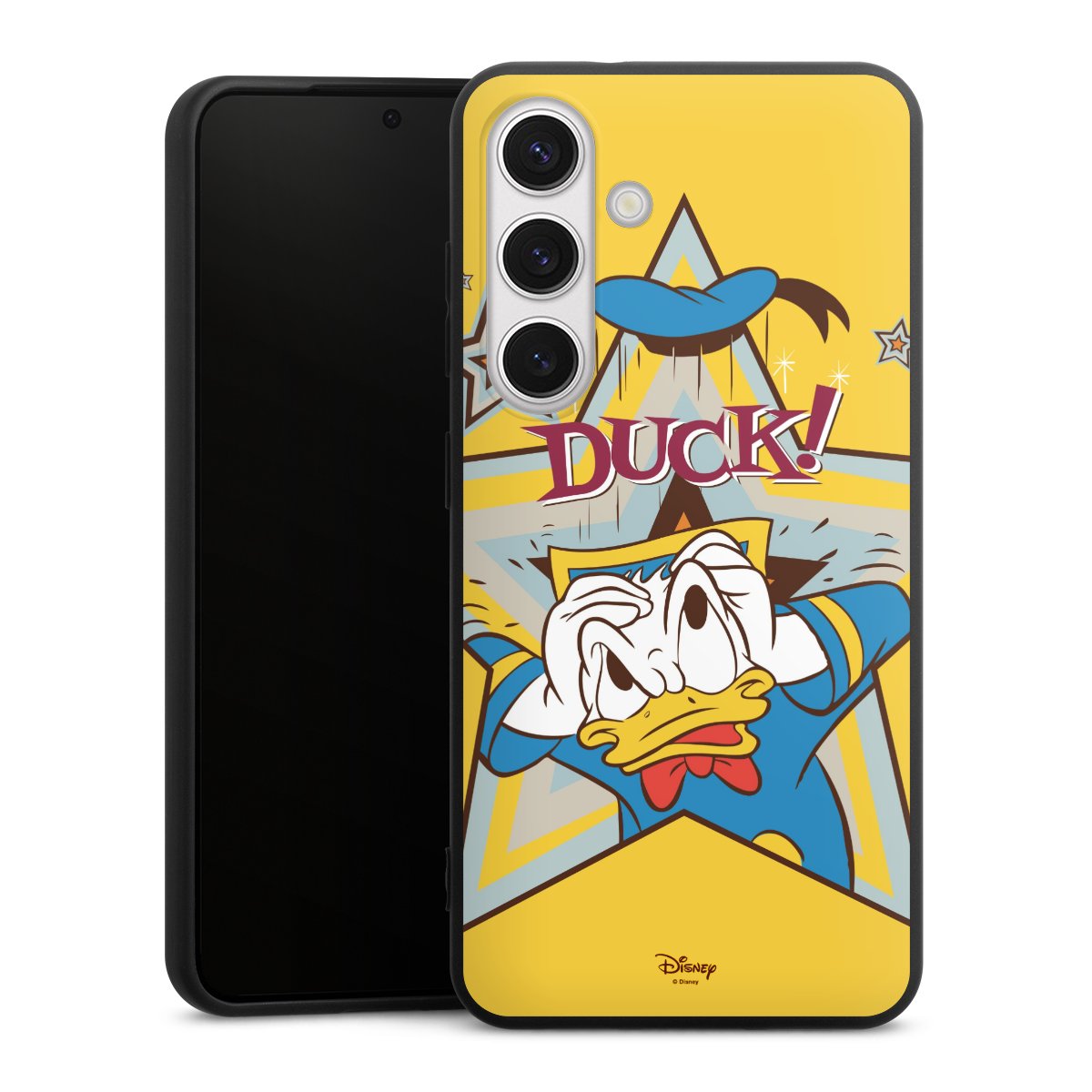 Galaxy S24 Handy Premium Silikon Hülle Handyhülle schwarz Case Official Licensed Product Donald Duck Disney Silikon Premium Case