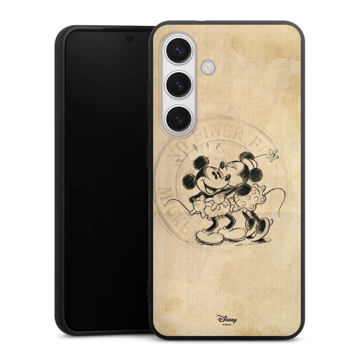 Galaxy S24 Handy Premium Silikon Hülle Handyhülle schwarz Case Mickey Mouse Vintage Minnie Mouse Silikon Premium Case