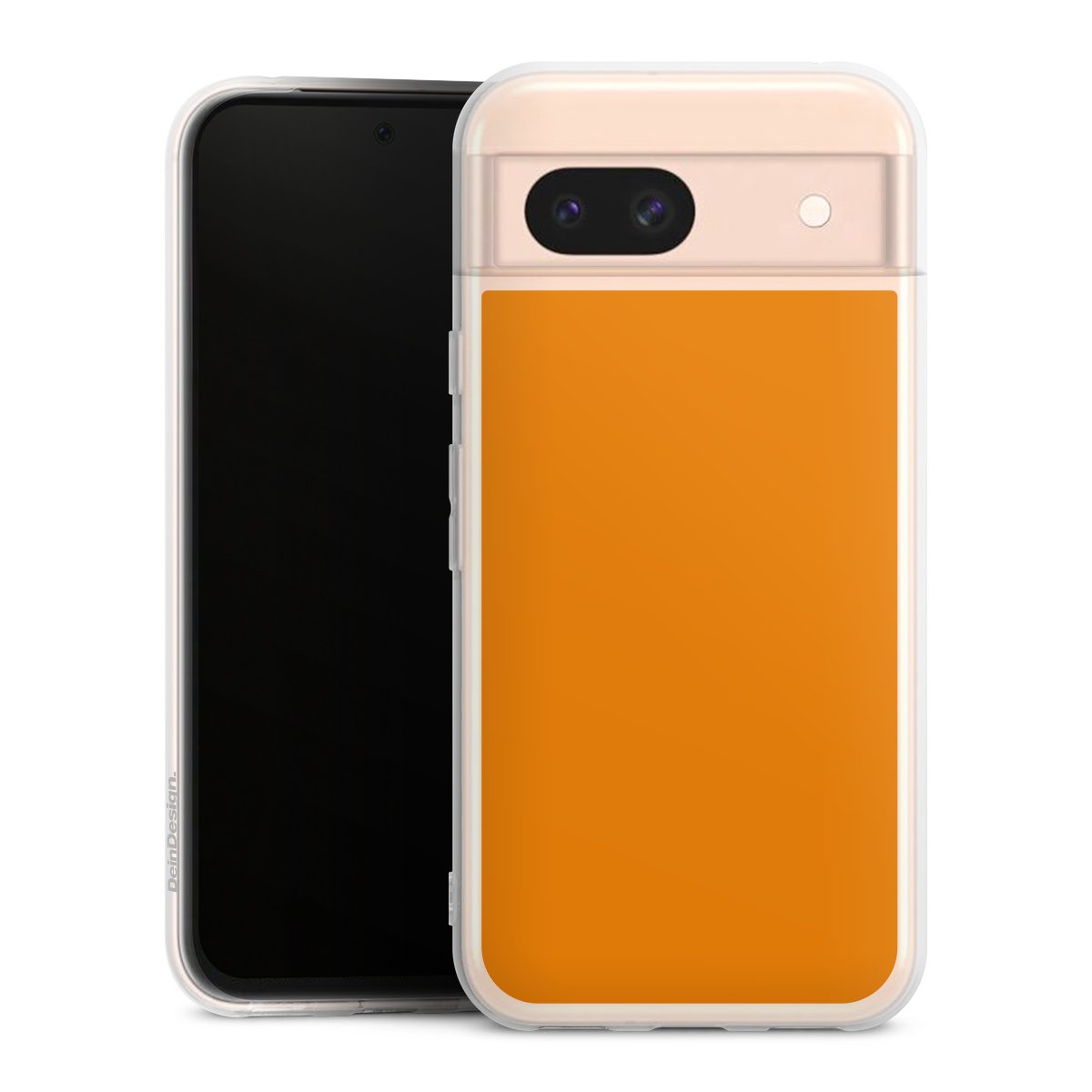 Google Pixel 8a Handy Silikon Hülle Case transparent Handyhülle Unicoloured Colour Orange Silikon Case