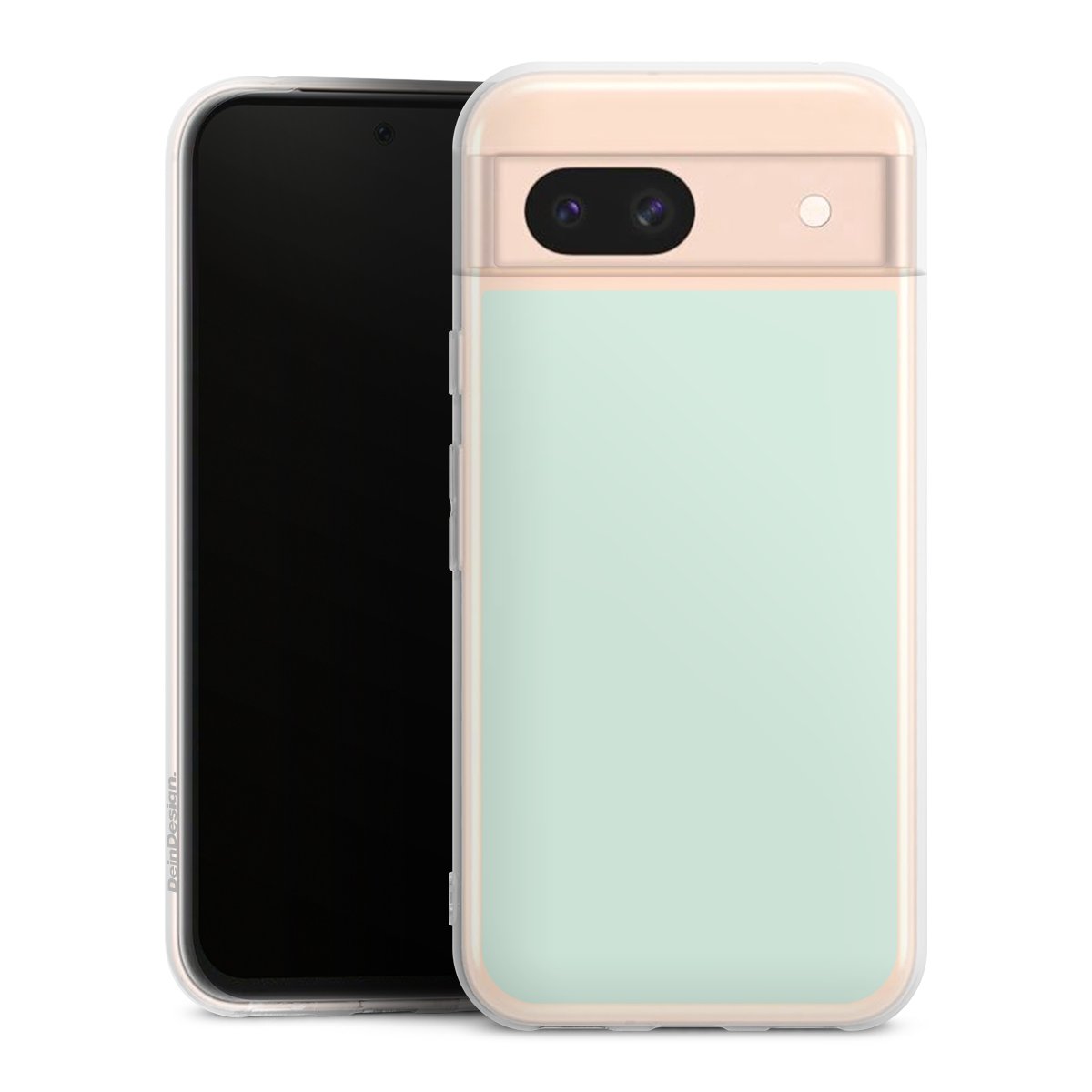 Google Pixel 8a Handy Silikon Hülle Case transparent Handyhülle Green Unicoloured Mint Silikon Case