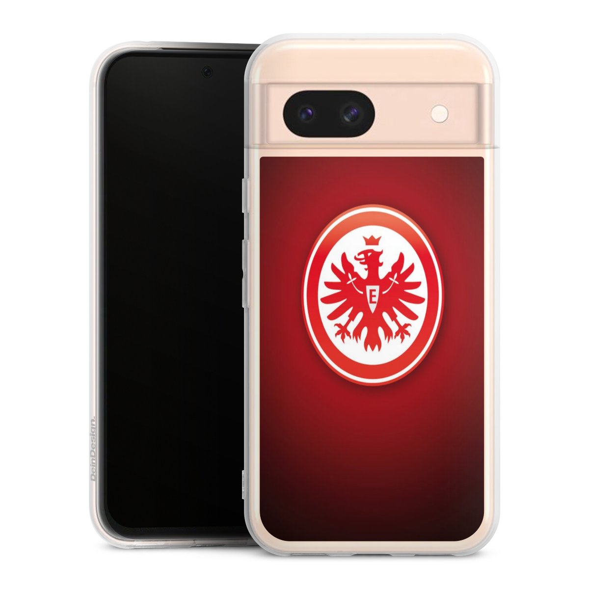 Google Pixel 8a Handy Silikon Hülle Case transparent Handyhülle Eintracht Frankfurt Official Licensed Product Coat Of Arms Silikon Case