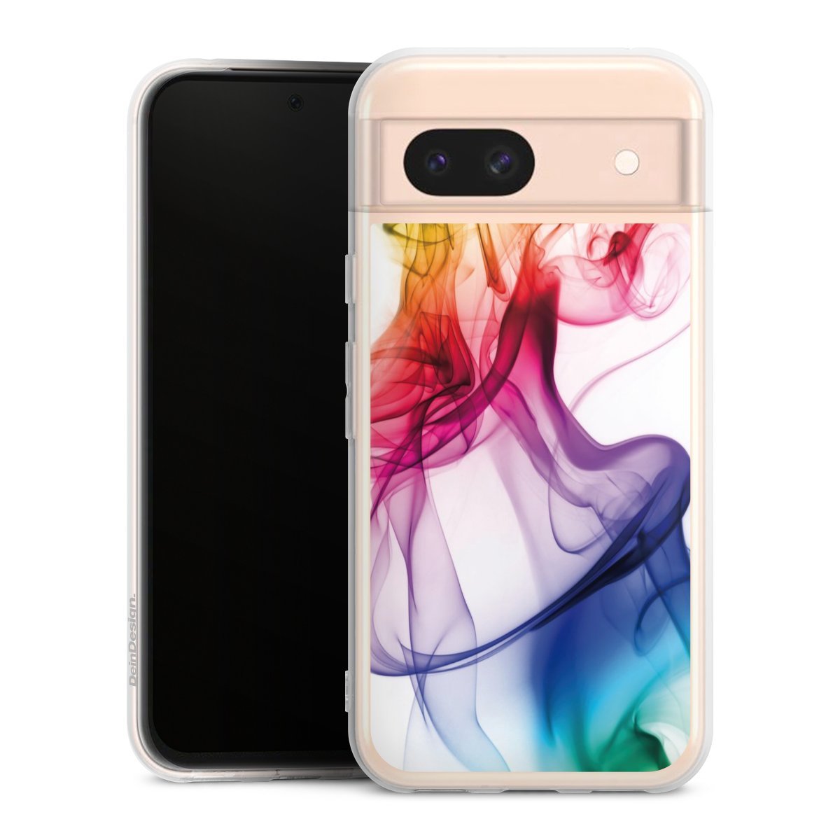 Google Pixel 8a Handy Silikon Hülle Case transparent Handyhülle Water Colour Rainbow Silikon Case