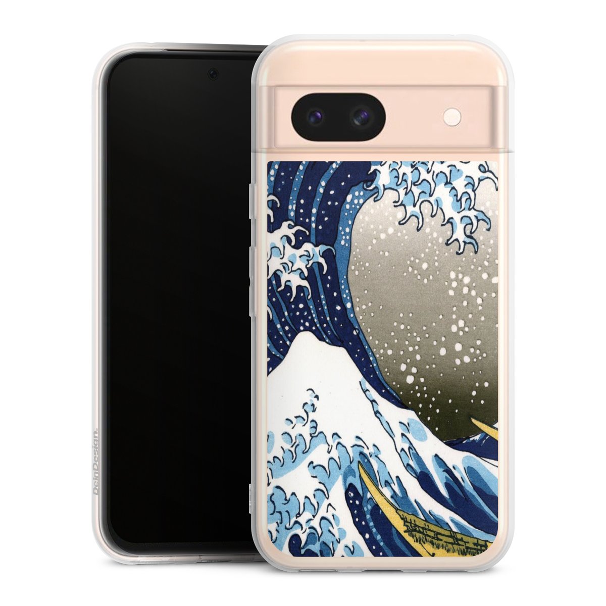 Google Pixel 8a Handy Silikon Hülle Case transparent Handyhülle Kunst Katsushika Hokusai Die Große Welle Vor Kanagawa Silikon Case