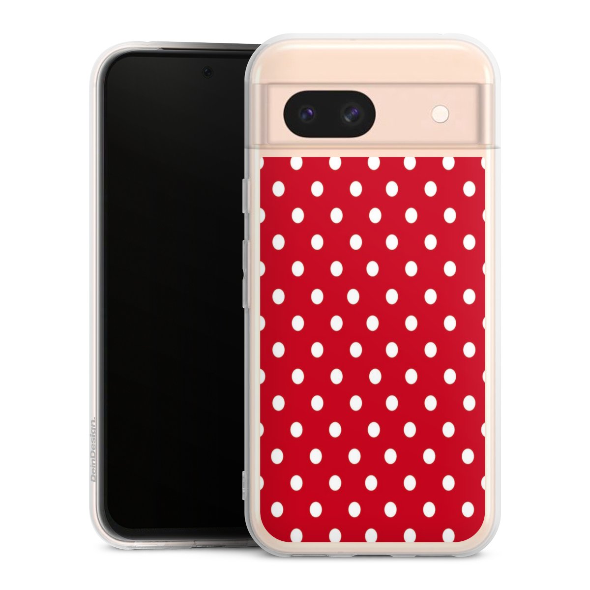 Google Pixel 8a Handy Silikon Hülle Case transparent Handyhülle Points Polka Dots Retro Silikon Case