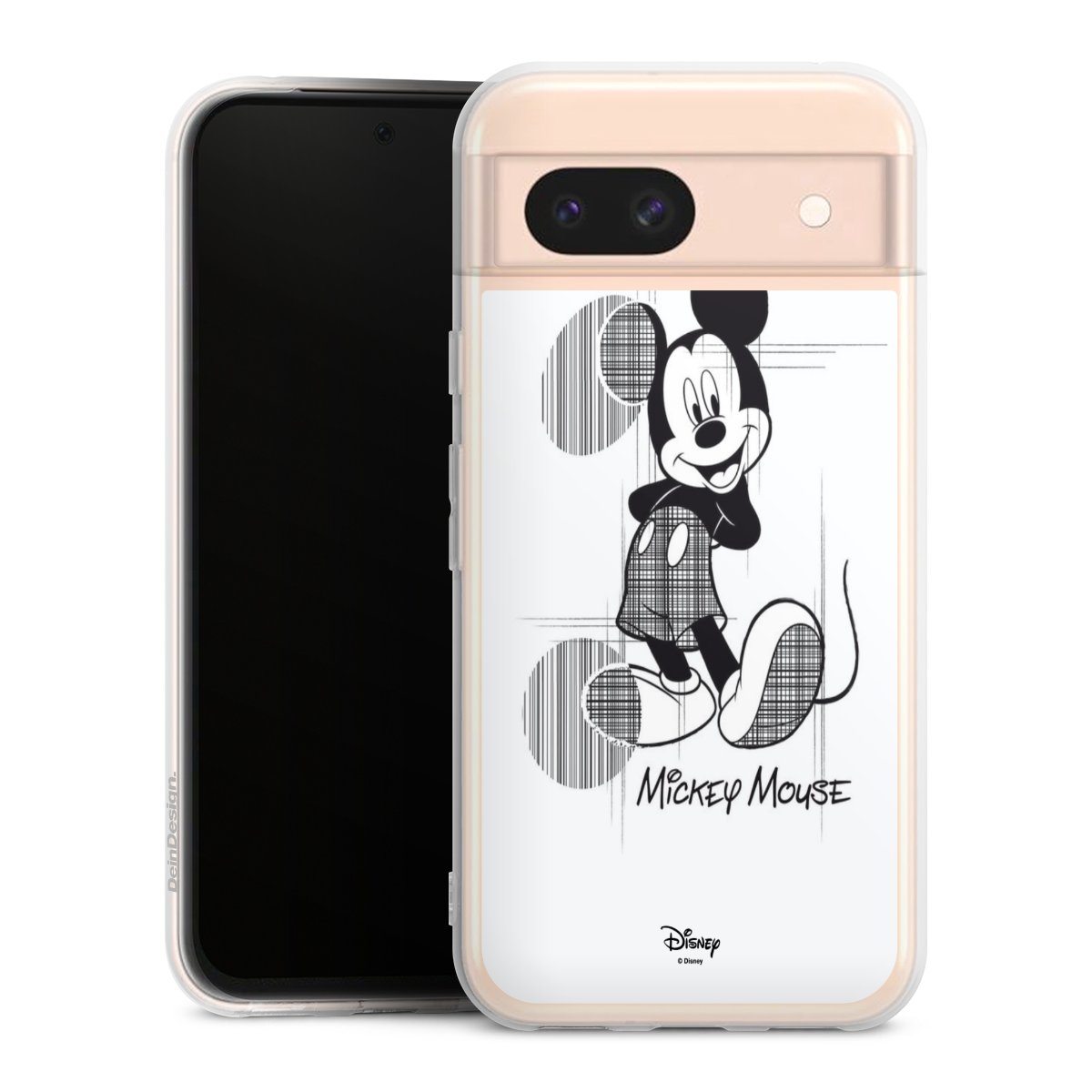 Google Pixel 8a Handy Silikon Hülle Case transparent Handyhülle Disney Official Licensed Product Mickey Mouse Silikon Case