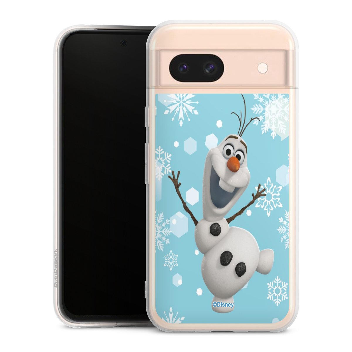 Google Pixel 8a Handy Silikon Hülle Case transparent Handyhülle Disney Official Licensed Product Frozen Olaf Silikon Case