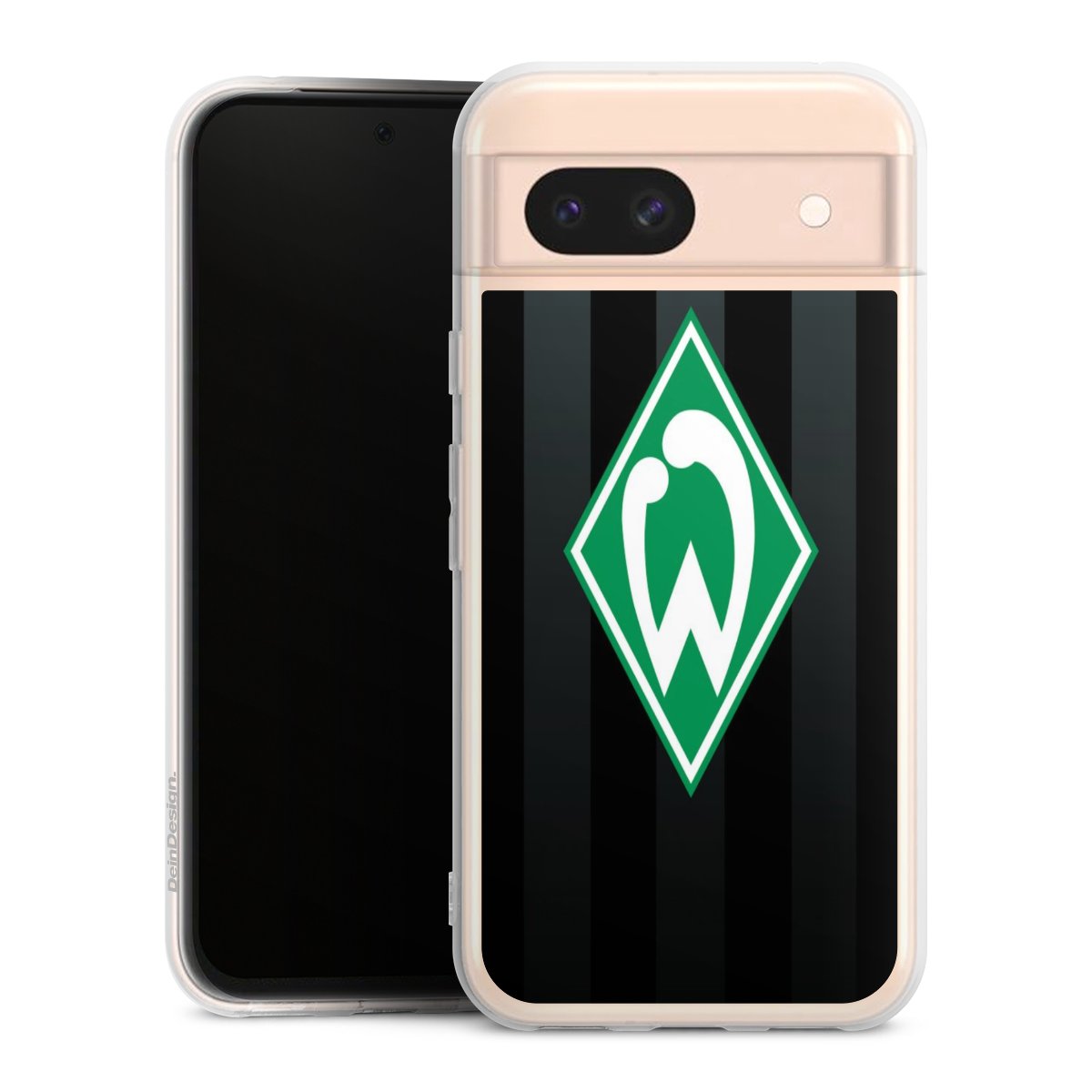 Google Pixel 8a Handy Silikon Hülle Case transparent Handyhülle Stripes Sv Werder Bremen Official Licensed Product Silikon Case