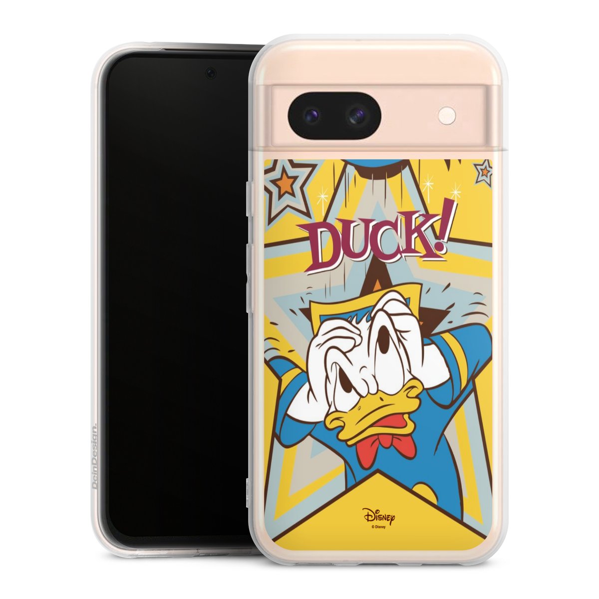 Google Pixel 8a Handy Silikon Hülle Case transparent Handyhülle Official Licensed Product Donald Duck Disney Silikon Case